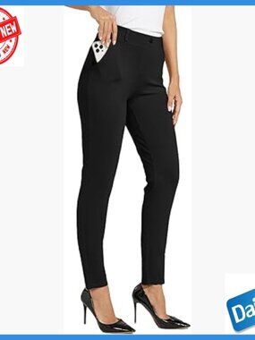 Skinny Work Pants Stretch Yoga Dress Slacks Office Casual Slim Fit